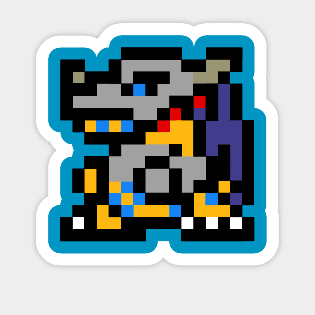 Digivive 8BIT Metalgreymon (colour) Sticker by MEArtworks